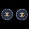 Chanel Boucles d'Oreilles Bouton Clip-On Noir 96P 131680, Set de 2 1