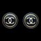 Chanel Button Earrings Clip-On Black 97A 150491, Set of 2, Image 1
