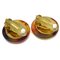 Chanel Button Earrings Clip-On Brown 97P 131643, Set of 2 3