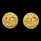 Chanel Button Earrings Clip-On Gold 94A 112323, Set of 2, Image 1
