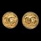 Chanel Button Earrings Clip-On Gold 94P 151190, Set of 2 1