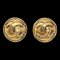 Chanel Button Earrings Clip-On Gold 94P 151381, Set of 2 1