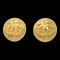 Chanel Button Earrings Clip-On Gold 96A 122172, Set of 2 1