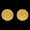 Chanel Button Earrings Clip-On Gold 96P 131521, Set of 2 1