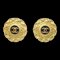 Chanel Button Earrings Clip-On Gold Black 95P 142176, Set of 2 1