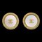 Chanel Button Earrings Clip-On Gold Shell 94P 110780, Set of 2 1