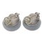Chanel Button Earrings Clip-On Gray 99S 89935, Set of 2 3