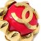 Chanel Button Earrings Clip-On Red 29 112540, Set of 2 2