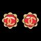 Chanel Boucles d'Oreilles Bouton Clip-On Rouge 29 112540, Set de 2 1