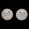 Chanel Button Earrings Clip-On Silver 97P 131504, Set of 2 1