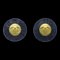 Chanel Button Earrings Gold Black Clip-On 94P 60169, Set of 2 1