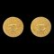 Chanel Button Earrings Gold Clip-On 96P 122626, Set of 2, Image 1