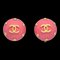 Chanel Button Earrings Pink Clip-On 96C 78455, Set of 2 1