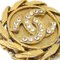 Chanel Button Rhinestone Earrings Clip-On Gold 23 75075, Set of 2 2