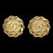Chanel Button Rhinestone Earrings Clip-On Gold 23 75075, Set of 2 1