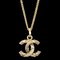 CHANEL CC Chain Pendant Necklace Gold 1982 123096 1