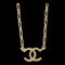 CHANEL CC Chain Pendant Necklace Gold 3279/1982 132321 1