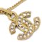 CHANEL CC Chain Pendant Necklace Gold Rhinestone 3311 132323 3