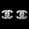 Chanel Cc Earrings Clip-On Silver 99A 131854, Set of 2 1