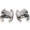 Chanel Cc Earrings Clip-On Silver 99A 131854, Set of 2 3