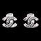 Chanel Cc Earrings Clip-On Silver 99A 112262, Set of 2 1