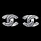 Chanel Cc Earrings Clip-On Silver 99A 112336, Set of 2 1