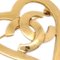 CHANEL CC Heart Brooch Gold 95P 123242, Image 2