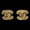 Chanel Cc Quilted Earrings Clip-On Gold 2433 142120, Set of 2 1