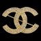 CHANEL CC Rhinestone Brooch Pin Gold 174 142112, Image 1