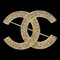 CHANEL CC Rhinestone Brooch Pin Gold 174 142111, Image 1
