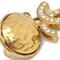 Chanel Cc Rhinestone Dangle Earrings Clip-On Gold 131581, Set of 2 3