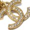Chanel Cc Rhinestone Dangle Earrings Clip-On Gold 131581, Set of 2 2