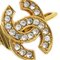 Chanel Cc Rhinestone Earrings Clip-On Gold 131514, Set of 2 2