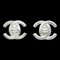 Chanel Cc Turnlock Ohrringe Clip-On Silber Groß 97A 112339, 2er Set 1