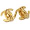 Chanel Cc Turnlock Rhinestone Earrings Clip-On Gold Small 97A 151766, Set of 2 3
