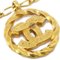 CHANEL Chain Pendant Necklace Rhinestone Gold 3438/1982 123095 3