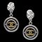 Chanel Clover Dangle Earrings Clip-On Silver 96P 112496, Set of 2, Image 1