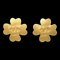 Chanel Clover Earrings Clip-On Gold 95P 131672, Set of 2 1