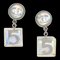 Chanel Dangle Cube Earrings Clip-On Silver 97P 131979, Set of 2 1