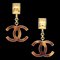 Chanel Dangle Earrings Clip-On Brown 94P 142124, Set of 2 1