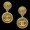 Boucles d'Oreilles Pendantes Clip-On Dorées Chanel 113280, Set de 2 1