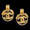Chanel Dangle Earrings Gold Clip-On 94P 121302, Set of 2 1