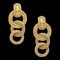 Chanel Dangle Hoop Earrings Gold Clip-On 29/2835 142223, Set of 2 1