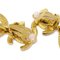 Chanel Dangle Hoop Earrings Gold Clip-On 96P 112946, Set of 2 3