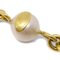 CHANEL Faux Pearl Gold Chain Necklace 94A 132738 4