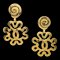 Chanel Flower Dangle Earrings Clip-On Gold 95P 131974, Set of 2 1