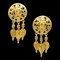 Chanel Fretwork Paisley Earrings Gold Clip-On 95A 113070, Set of 2 1
