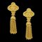 Chanel Fringe Charm Dangle Earrings Clip-On Gold 94A 142122, Set of 2 1