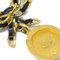 CHANEL Gold Black Bow Medallion Rhinestone Pendant Necklace 96P 123191 4