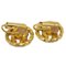 Chanel Gold Button Earrings Clip-On Rhinestone 2137 123224, Set of 2 3